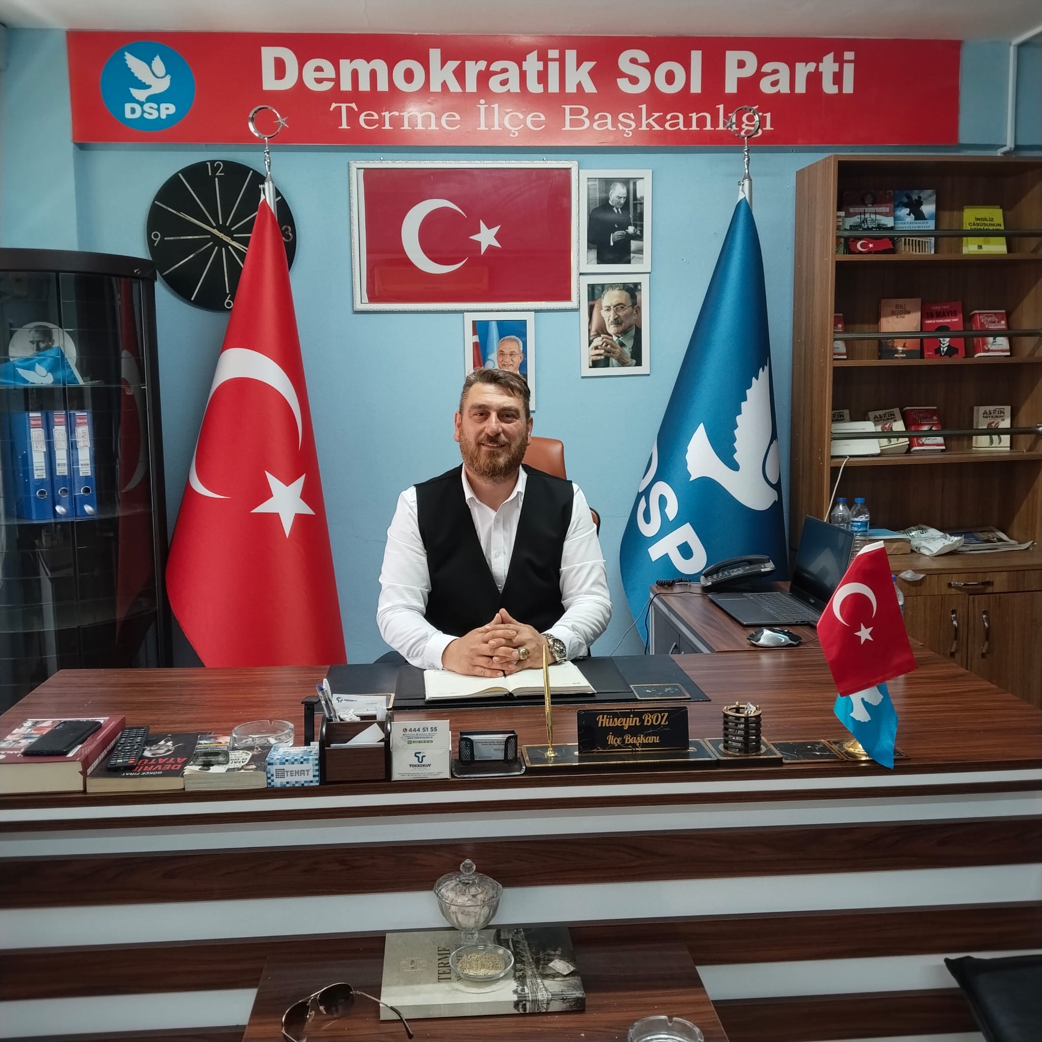 İYİ PARTİ TERME İLÇE BAŞKANLIĞINDAN DSP İLÇE BAŞKANI HÜSEYİN BOZ’A ZİYARET TERME’NİN GELECEĞİNE YÖNELİK STRATEJİK PROJELER MASAYA YATIRILDI