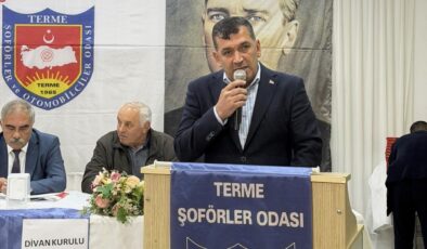 TERME ŞOFÖRLER ODASI’NDA GÖNÜLLERİN BAŞKANI: ŞUAYİP AKBULUT