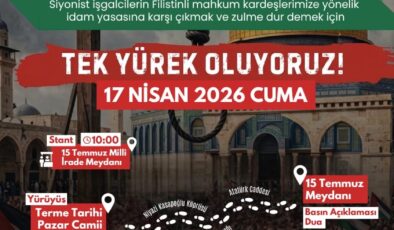 TERME’DE KUDÜS İÇİN TARİHİ ÇAĞRI TEK YÜREK OLUNACAK