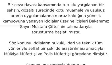 GLOBAL AKIŞ HABER | Cemal Peker  İçişleri Bakanlığı’ndan İddialara İlişkin Hızlı Adım: Müfettişler Görevlendirildi