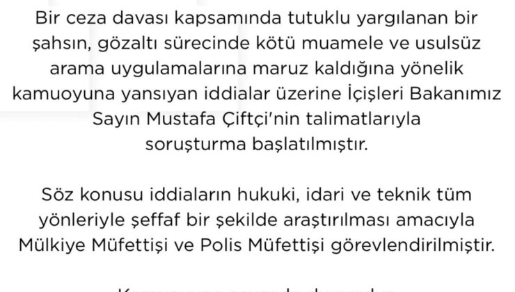 GLOBAL AKIŞ HABER | Cemal Peker  İçişleri Bakanlığı’ndan İddialara İlişkin Hızlı Adım: Müfettişler Görevlendirildi