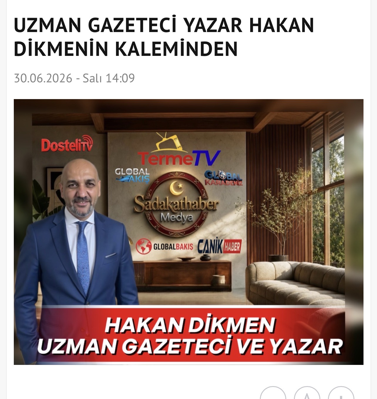 ERZURUMDAN YÜKSELEN SES UZMAN GAZETECİ VE YAZAR HAKAN DİKMENİN KALEMİNDEN